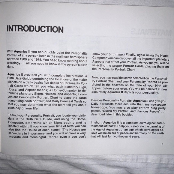 *ULTRA RARE* Vintage Aquarius Horoscope Kitsch Home Computer Astrology Kit 1970s - Picture 4 of 7